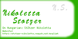 nikoletta stotzer business card