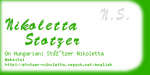 nikoletta stotzer business card